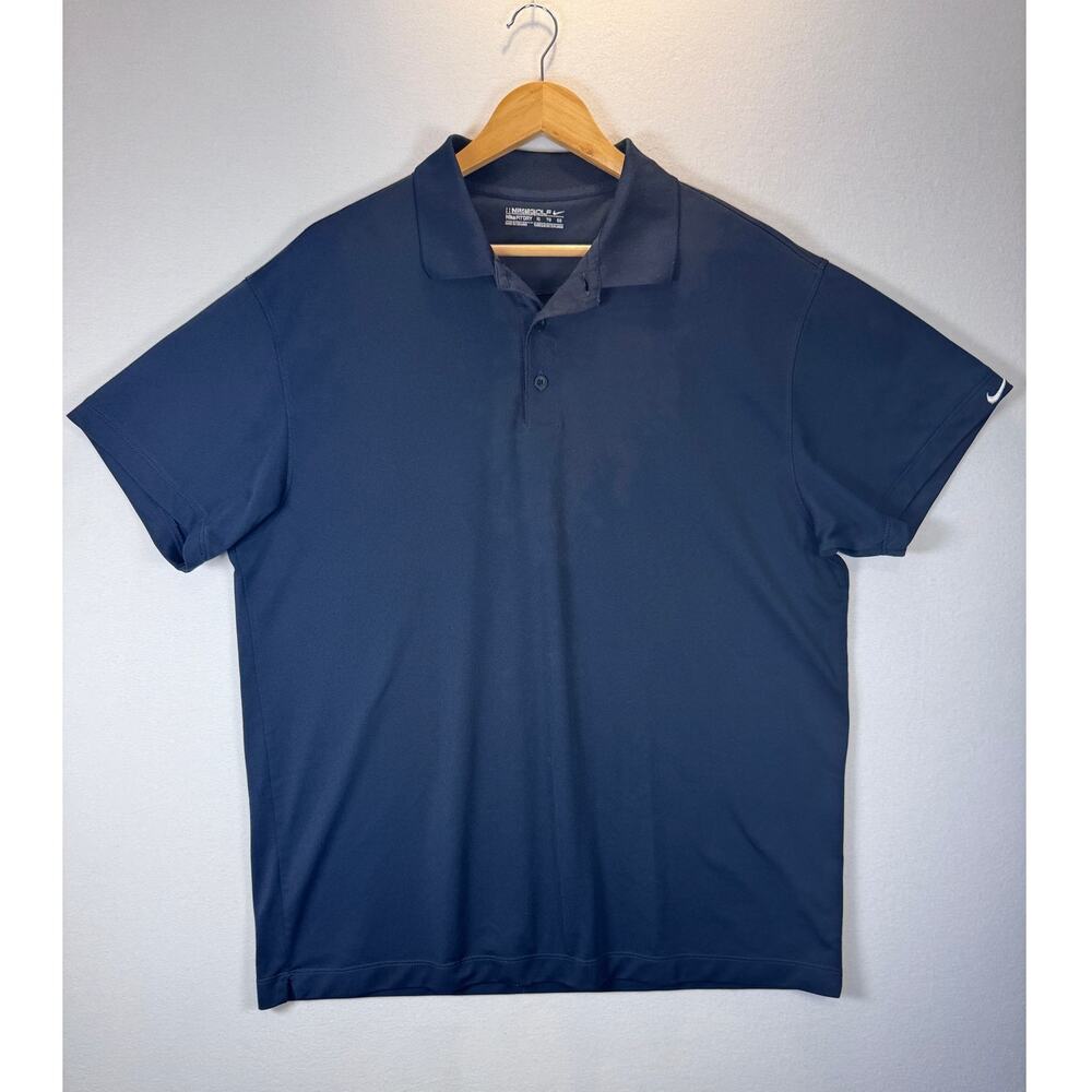 Nike Golf FitDry Polo Mens XL Navy Blue Short Sleeve Performance Shirt